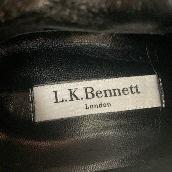 L.K. Bennett Black Suede Side Zip Nikita Boot Bootie - Picture 13 of 13